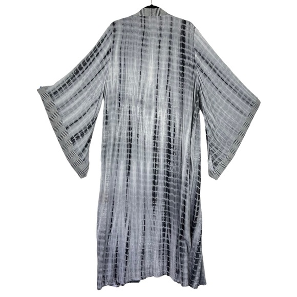 POL Ultra Thin Super Stylish Kimono Sleeve Tie Dye Maxi Duster Size Large - Picture 2 of 9